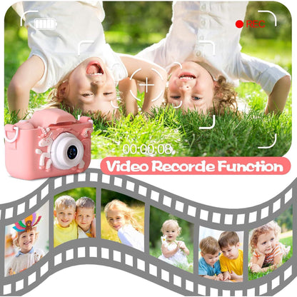 Unicorn Kids Camera with selfie for 3-12 Years Old Toddlers 48MP 1080HD with 64GB SD Card Christmas & Birthday Gift Digital Camera for Girls, Boys, Children Portable Camera Gift