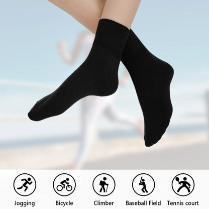 YOMYM Women Crew Socks, Soft Cotton Dress Socks Pack Athletic Socks for Women, Size 5-9, 10 Pairs