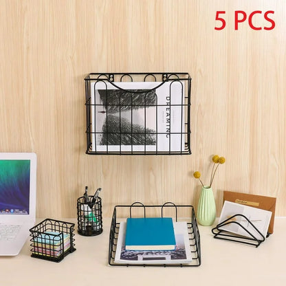 Techvida Trays Desktop File Organizer, Paper Letter Tray and Office Supplies Desk Organizer, 5 Pack