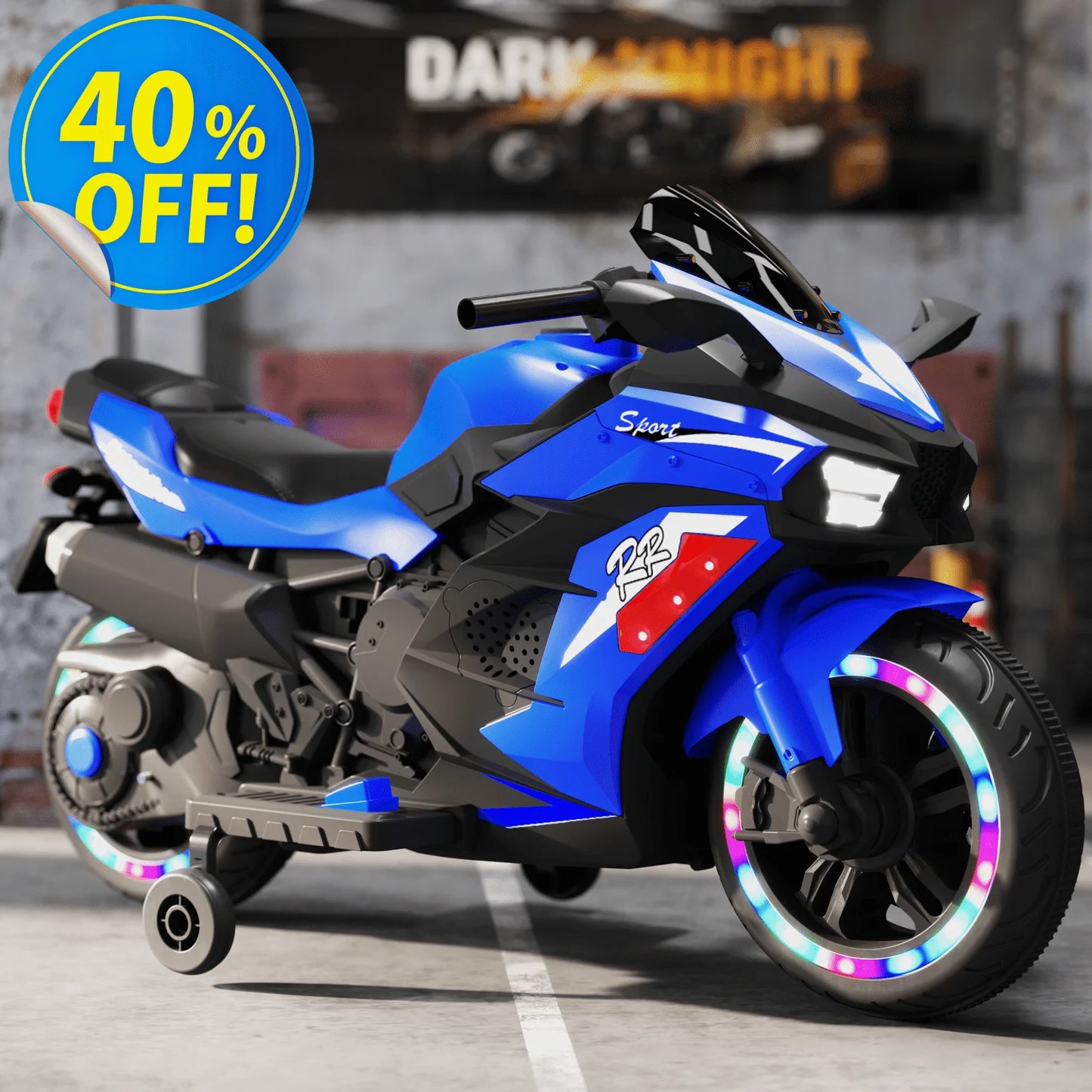 Zogymoz Kids Ride on Motorcycle, Kids Motorcycle for 3-6 Years, 12V Electric Motorcycle with Light Wheel & Bluetooth Music-Blue