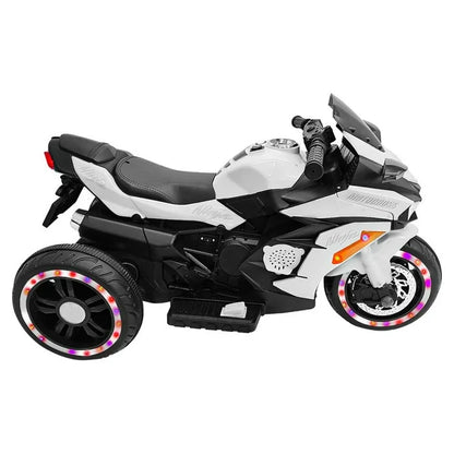 YOMYM 12V Motorcycles for Kids with Bluetooth Motorcycle 3 Wheels Motorcycle with LED Lights Music