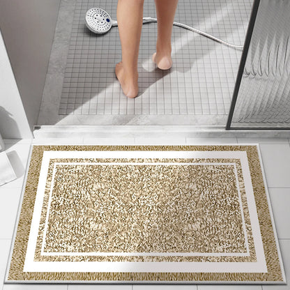 TECHVIDA Bathroom Rugs,Non-Slip Ultra Soft Bath Mat,Soft Absorbent Bathroom Rug and Bath Mat,Machine Washable,(18"x26",Beige and White)