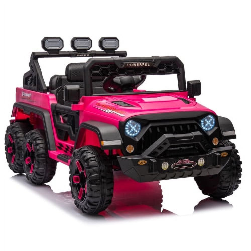 24V Ride on Large PickUp Truck Car for Kids,Ride On 4WD Toys with Remote Control,Pink,3-8 years old