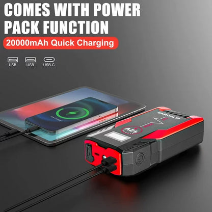 ELTPOWER 20000mAh Car Battery Jump Starter for Up to 9L Gas 7L Diesel, 2000A Peak Auto Car Jump Starter with LED and USB Quick Charge 3.0