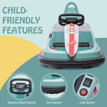 HNH 6V Bumper Car for Toddlers with Remote Control, Ride on Electric Go Kart for Kids, Electric Ride on Toys for Kids, Music Play, Lights