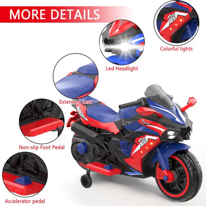 ProToys Motorcycle for Kids 3-5, 12V Electric Ride on Toy, Kids Motorcycle with Remote Control, 3Mph Max