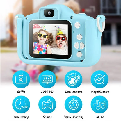 Unicorn Kids Camera with selfie for 3-12 Years Old Toddlers 48MP 1080HD with 64GB SD Card Christmas & Birthday Gift Digital Camera for Girls, Boys, Children Portable Camera Gift