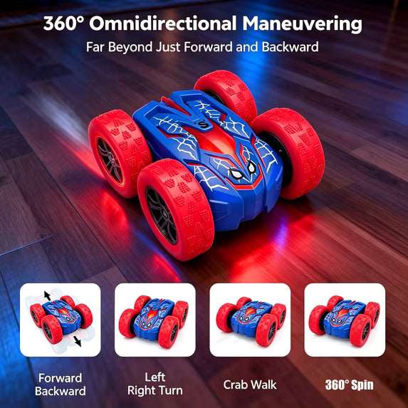 HNH Spider RC Stunt Cars for Kids, 360°Rotating Mini Remote Control Car, Spider Toys for 3-10 Year Old Boy Girl Birthday Gift