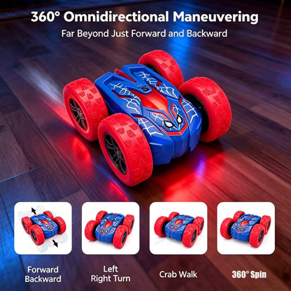 HNH Spider RC Stunt Cars for Kids, 360°Rotating Mini Remote Control Car, Spider Toys for 3-10 Year Old Boy Girl Birthday Gift