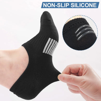 YOMYM 6 Pairs No Show Socks Womens Cushioned Low Cut Athletic Hidden Liner for Sneakers Ankle Running Socks