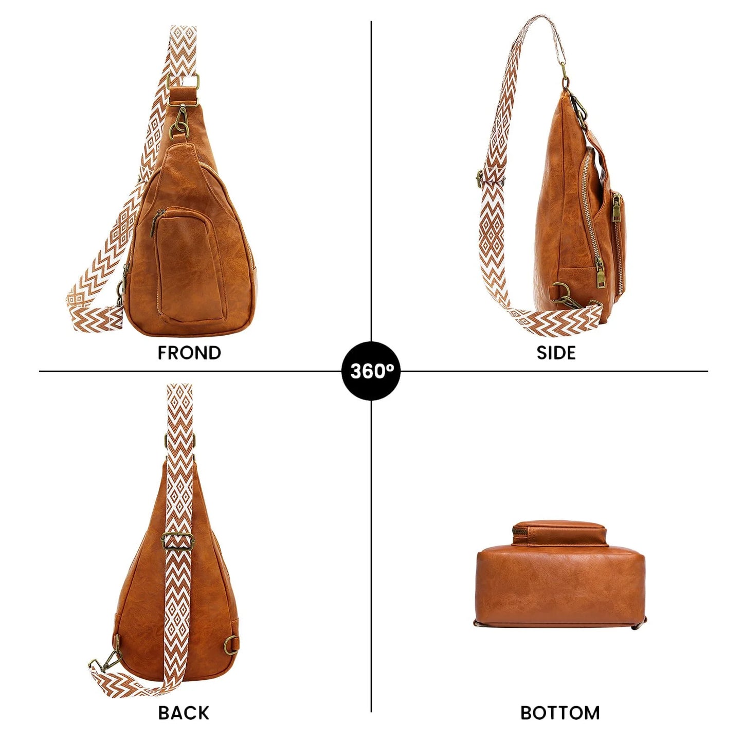 YOMYM Small Sling Bag for Women Leather Crossbody Bag Fanny Packs Chest
