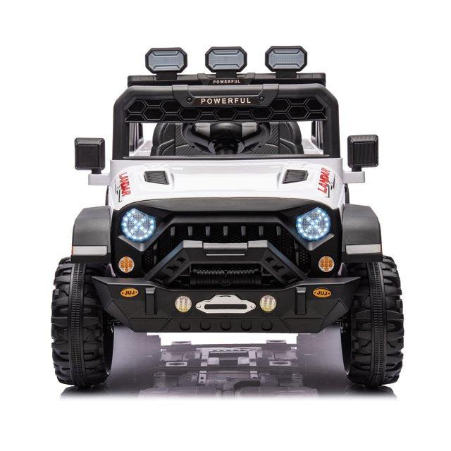 24V Ride on Large PickUp Truck Car for Kids,Ride On 4WD Toys with Remote Control,White,3-8 years old