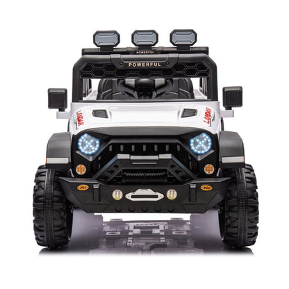 24V Ride on Large PickUp Truck Car for Kids,Ride On 4WD Toys with Remote Control,White,3-8 years old