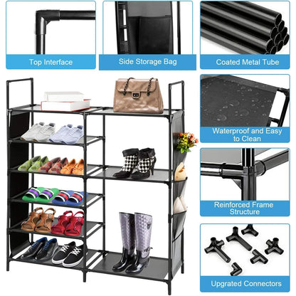 TECHVIDA Shoe Rack 6 Tier Shoe Shelf Shoe Storage, 35 Pairs Shoe Organizer for Entryway,Stackable Shoe Holder Shoe Stand