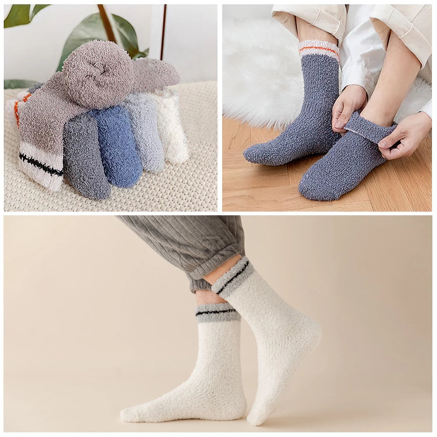 YOMYM Womens Socks Winter Warm Socks Cozy Crew Soft Fluzzy Socks for Women