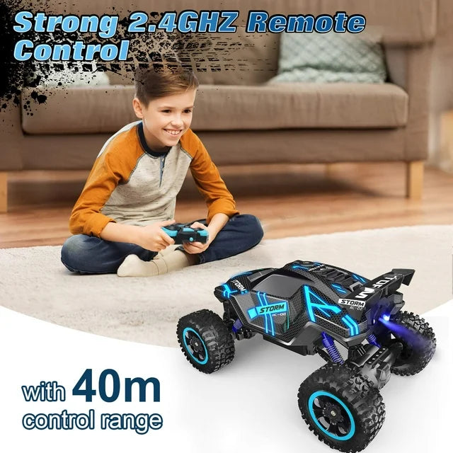 HNH RC Car,1:16 Scale Remote Control Monster Truck with Spray Function, All Terrain off Road RC Monster Vehicle Truck for Child,Plastic