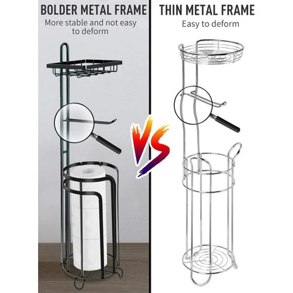 Techvida Tissue Paper Roll Stand, Bathroom Toilet Paper Storage Holder, Floor Standing Toilet Paper Dispenser, Clearance