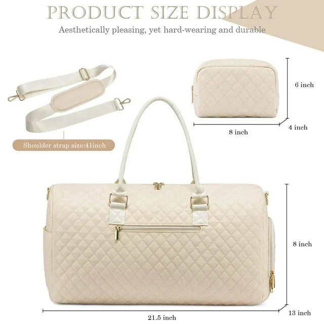 YOMYM Travel Duffle Bag for Women with Toiletry Bag Overnight Bag with Shoe Compartment Mommy Hospital Bags for Labor and Delivery