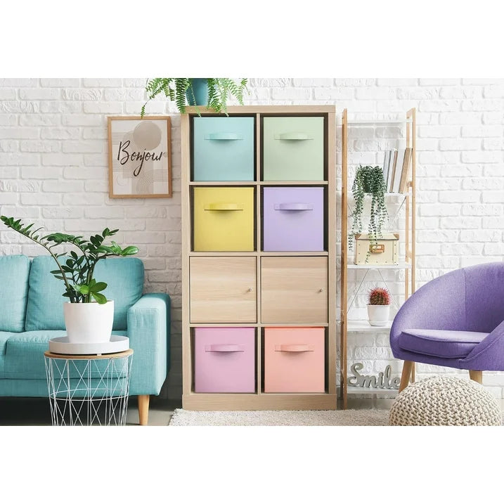 WERSEON 6 Pack Cube Storage Bins, 11 Inch Sturdy Collapsible Fabric Storage Cubes for Organizing Closet, Toys, Books,Storage Baskets for Shelves, Kids Room