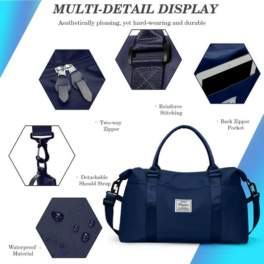 YOMYM Travel Duffel Bag, Sports Tote Gym Bag, Shoulder Weekender Overnight Bag for Women