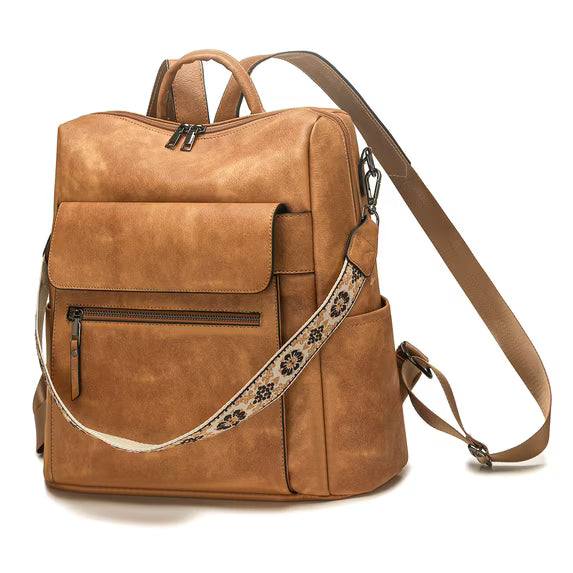 HONGLONG Backpack Purse for Women Travel Backpack PU Leather Ladies Handbag Designer Ladies Fashion Travel Shoulder Bags