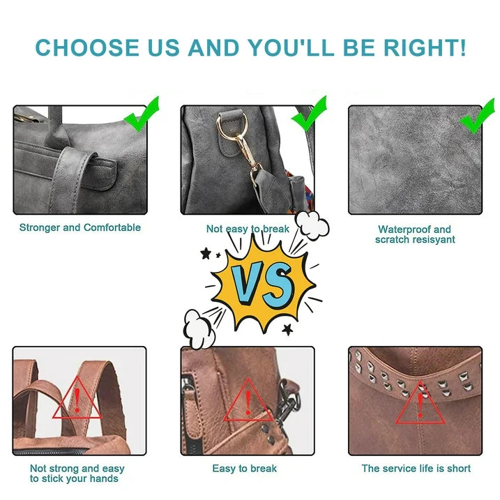 YOMYM Women Backpack Purse for Women Fashion Leather Designer Ladies Convertible School College Shoulder Bags with Colorful Strap