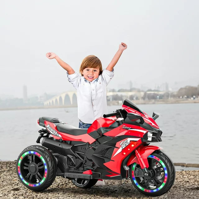 Ride on Toys 12v Electric Battery Powered Ride on Motorcycle for Kids with 3 Wheels