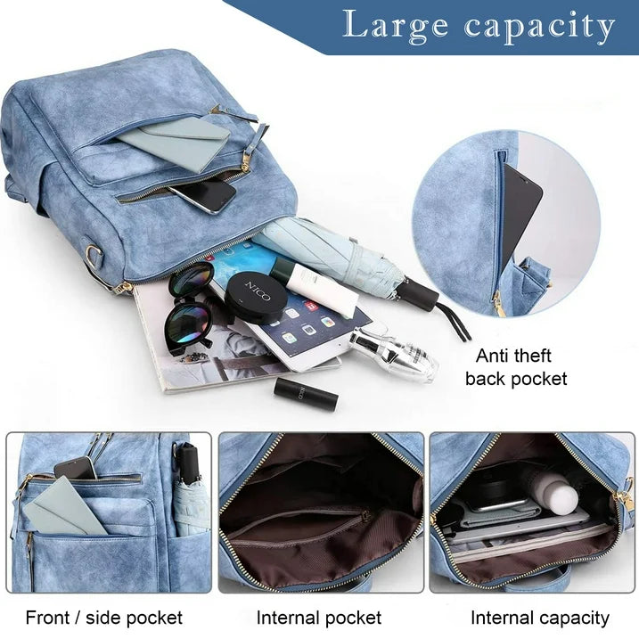 YOMYM Backpack Purse for Women Fashion Multipurpose Design Handbag Ladies Shoulder Bags