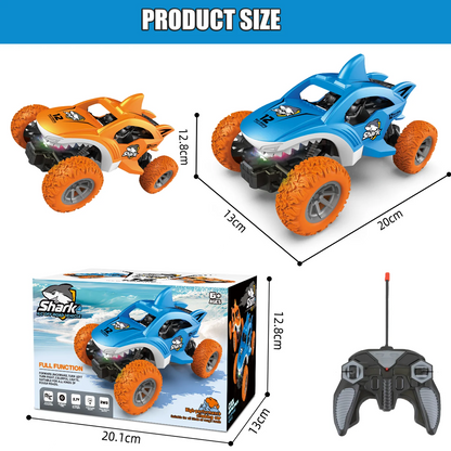 YOMYM Remote Control Car 2.4GHz All Terrain Monster Truck Shark Car Toy with Light Kids Toys for Boys and Girls Ages 4 and up