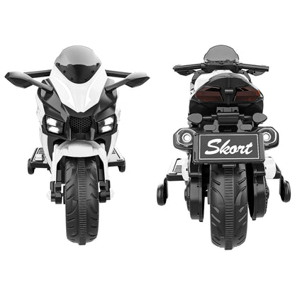 Zogymoz Motorcycle for Kids, 12V Kids Motorcycle Ride on for 3-6 Years Boys and Girls, Powered Ride-ons Toy Gift-White