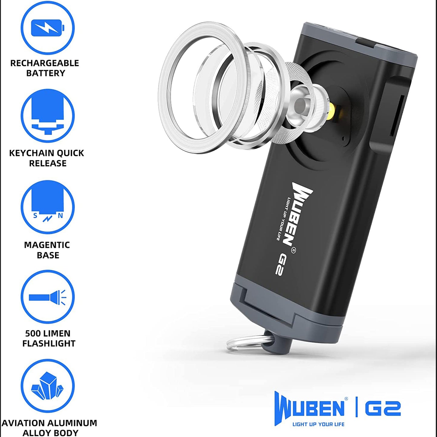 WUBEN Portable Mini Flashlight Outdoor Keychain Flashlight Keychain Light for Walking Hiking Clearance Sale