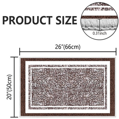 TECHVIDA Bathroom Rugs,Non-Slip Ultra Soft Bath Mat,Soft Absorbent Bathroom Rug and Bath Mat,Machine Washable,(18"x26",Brown and White)