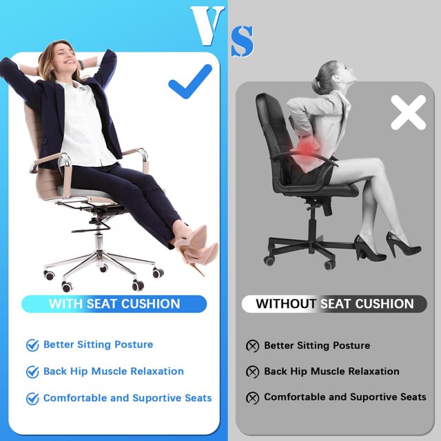 ELTPOWER Memory Foam Seat Cushion Cooling Gel Butt Pillow Car Seat Cushion Butt Pillow for Tailbone Pain Relief Chair Cushion Gray