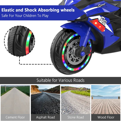 Zogymoz 12V Ride on Motorcycle for Kids, Electric Motorcycle with Training Wheels, Powered Ride-ons Toy Gifts