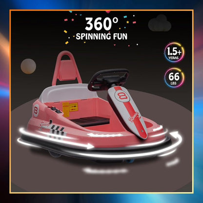 HNH 6V Bumper Car for Toddlers with Remote Control, Ride on Electric Go Kart for Kids, Electric Ride on Toys for Kids, Music Play, Lights