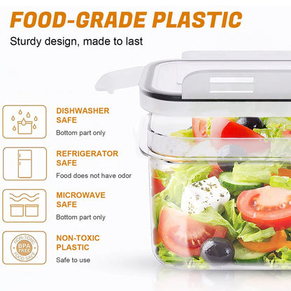 Werseon Airtight Food Storage Containers,24 Pack Cereal Containers,Plastic Kitchen and Pantry Organization Canisters,Black