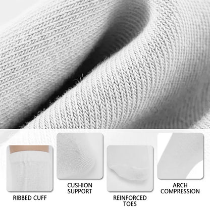 YOMYM 8 Pairs Casual Cotton Crew Socks for Women and Men, Athletic Casual Work Crew Socks, White