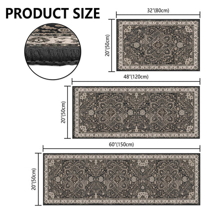 TECHVIDA Kitchen Rugs 3 Piece,Kitchen Mats for Floor, Non-Slip Machine Washable Rugs, Boho Farmhouse Hallway Doormat for Holiday