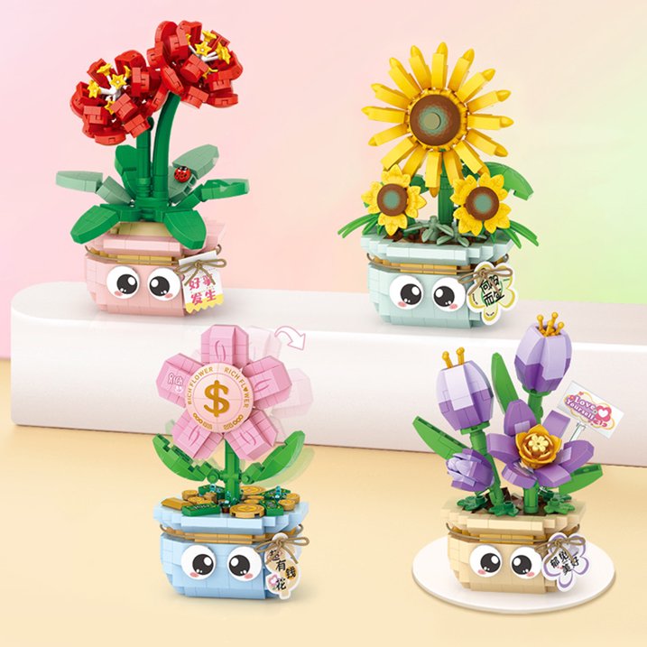 YOMYM Sunflowers Building Set Artificial Flowers for Home Decor Flower Building Toy Set for Kids Sunflower Gift for Girls and Boys Ages 8 and Up