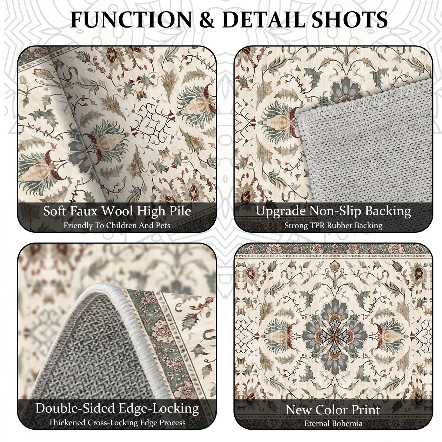 TECHVIDA 2'x6' Hallway Runner Rug Boho,Non Slip Machine Washable Rugs for Hallway Kitchen,Yellowish Brown