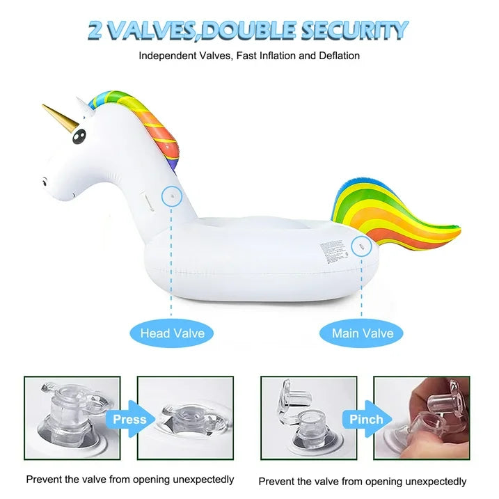 YOMYM Unicorn Inflatable Pool Float for Kids Giant Float for Ride-on Pool Toys