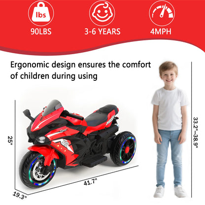 Zogymoz 12V Ride on Motorcycle for Kids, Battery Powered Motorcycle Toy with Bluetooth, Music, Light