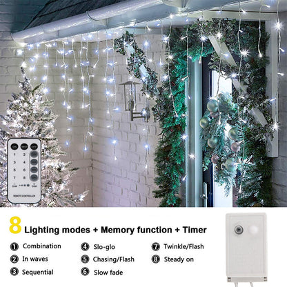 Cheelom 2023 Christmas Lights Outdoor 96 Led Solar Icicle Lights Christmas Decorations Outdoor Indoor Outdoor Wedding Party Patio Christmas Lights Clearance Sale
