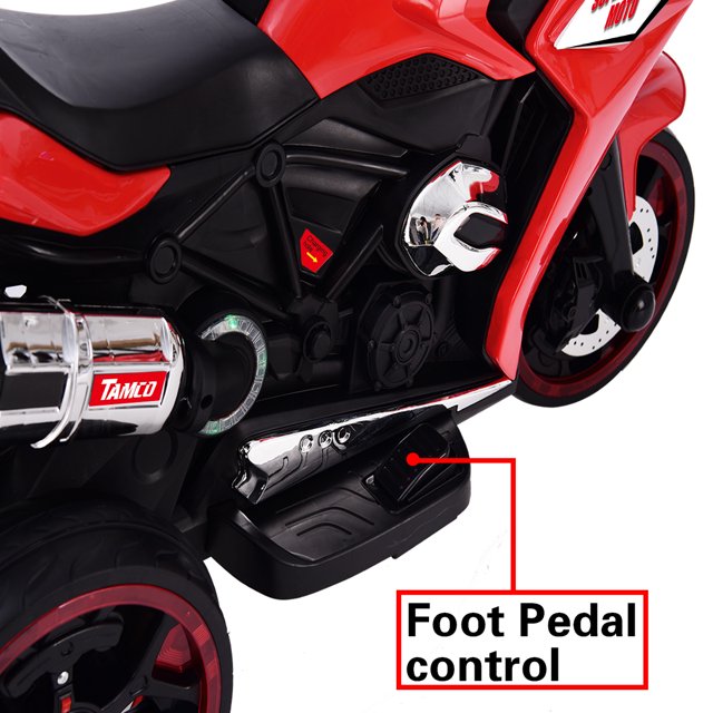 WUBEN 12V Kids Motorized Ride on Toys for Child 3 Wheeler Electric Motorcycle for Kids with Light Wheels