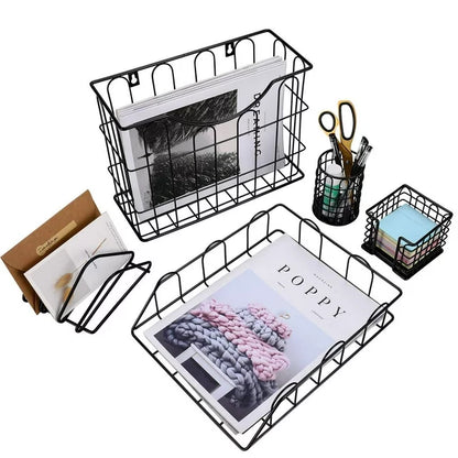 Techvida Trays Desktop File Organizer, Paper Letter Tray and Office Supplies Desk Organizer, 5 Pack