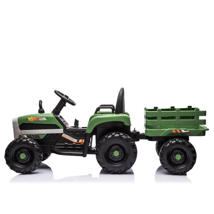 HNH 24V Ride on Toy,Kids Ride On Tractor with Trailer & Remote,Electric Car Toy with Bluetooth
