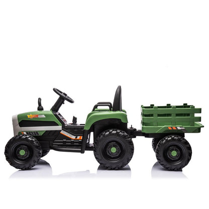 HNH 24V Ride on Toy,Kids Ride On Tractor with Trailer & Remote,Electric Car Toy with Bluetooth