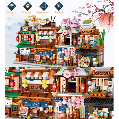 Building Blocks Set of 4, Kids Mini Building Block Kit, 1608Pcs Japan House Building Set Gift for 6-12 Years Old Kid Girls and Boys