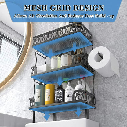 WERSEON 3-Tier Over The Toilet Storage Shelf, Bathroom Organizer Shelf with Toilet Paper Holder