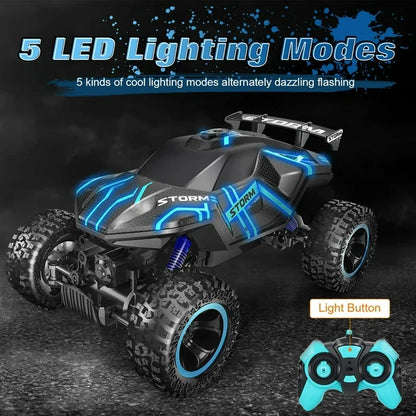 HNH RC Car,1:16 Scale Remote Control Monster Truck with Spray Function, All Terrain off Road RC Monster Vehicle Truck for Child,Plastic